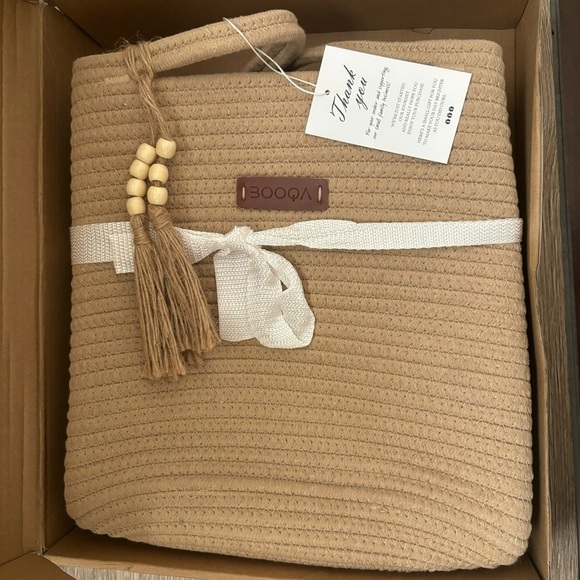 BOOQA Woven Rope Shoulder Tote & Small Handbag Set for Beach Pool Travel NWT - Picture 4 of 15